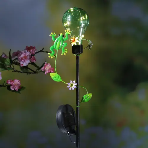 LED Solar Gartenstecker Frosch Erdspieß Glühbirne für Garten Balkon H: 84cm LED Solar Gartenstecker Frosch Erdspieß Glühbirne für Garten Balkon H: 84cm