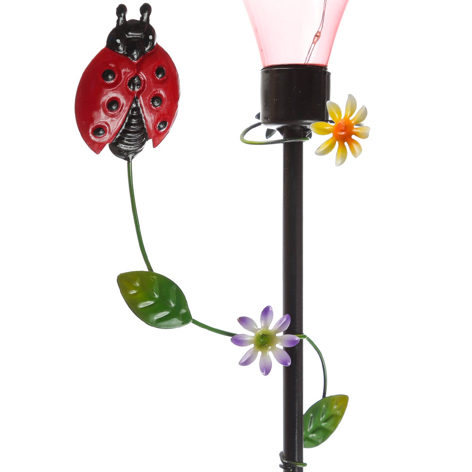 LED Solar Gartenstecker Marienkäfer Erdspieß Glühbirne für Garten Balkon H: 84cm