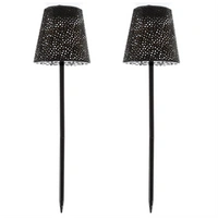 LED Solar Gartenleuchten Blumenmuster Gartenstecker Erdspieß Wegleuchte 58cm 2St LED Solar Gartenleuchten Blumenmuster Gartenstecker Erdspieß Wegleuchte 58cm 2St