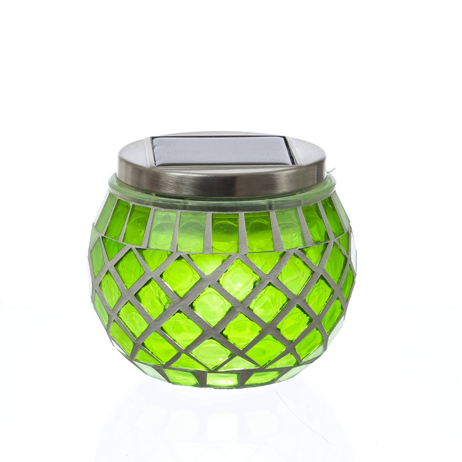 LED Solar Windlichter Mosaik Solarglas Solarleuchte Mosaikleuchte Tischlampe 4St