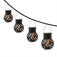 LED Solar Hängeleuchte Feuerball Garten Balkon Kugelleuchte Flammeneffekt 4St. LED Solar Hängeleuchte Feuerball Garten Balkon Kugelleuchte Flammeneffekt 4St.