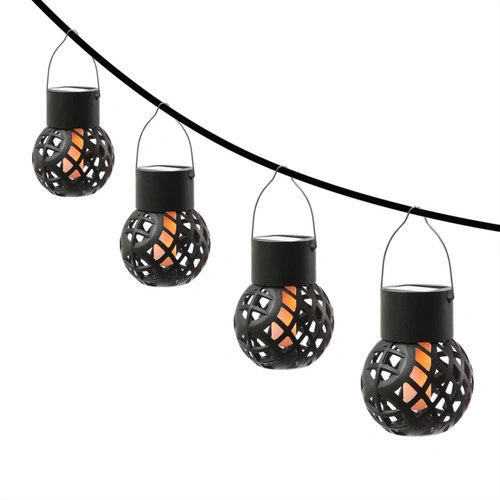 LED Solar Hängeleuchte Feuerball Garten Balkon Kugelleuchte Flammeneffekt 4St. LED Solar Hängeleuchte Feuerball Garten Balkon Kugelleuchte Flammeneffekt 4St.
