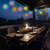 LED Solar Lichterkette Lampions 10 bunte Lampions Garten Balkon Terrasse 4,5m LED Solar Lichterkette Lampions 10 bunte Lampions Garten Balkon Terrasse 4,5m