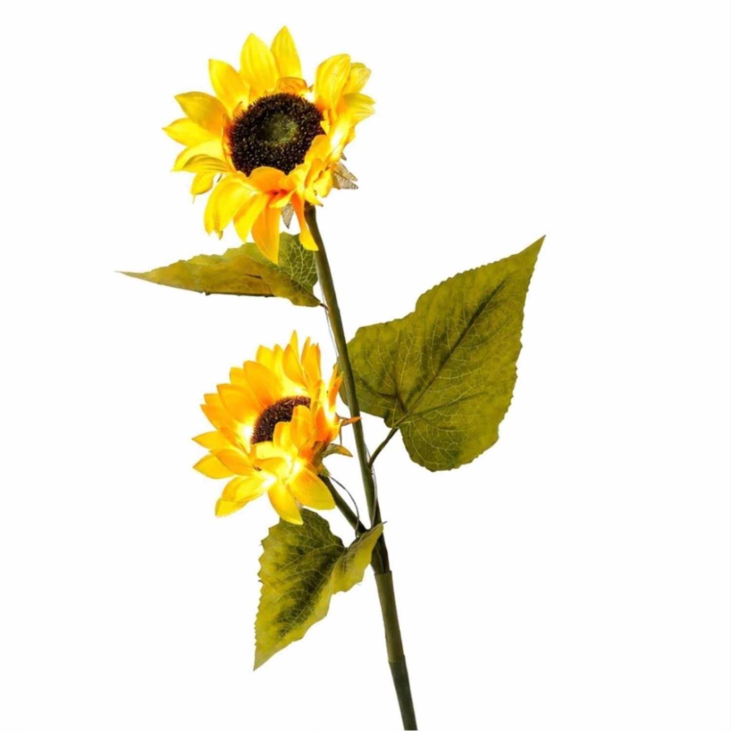 LED Solar Gartenstecker Sonnenblume Solarstab Blumen Garten Deko Beetstecker