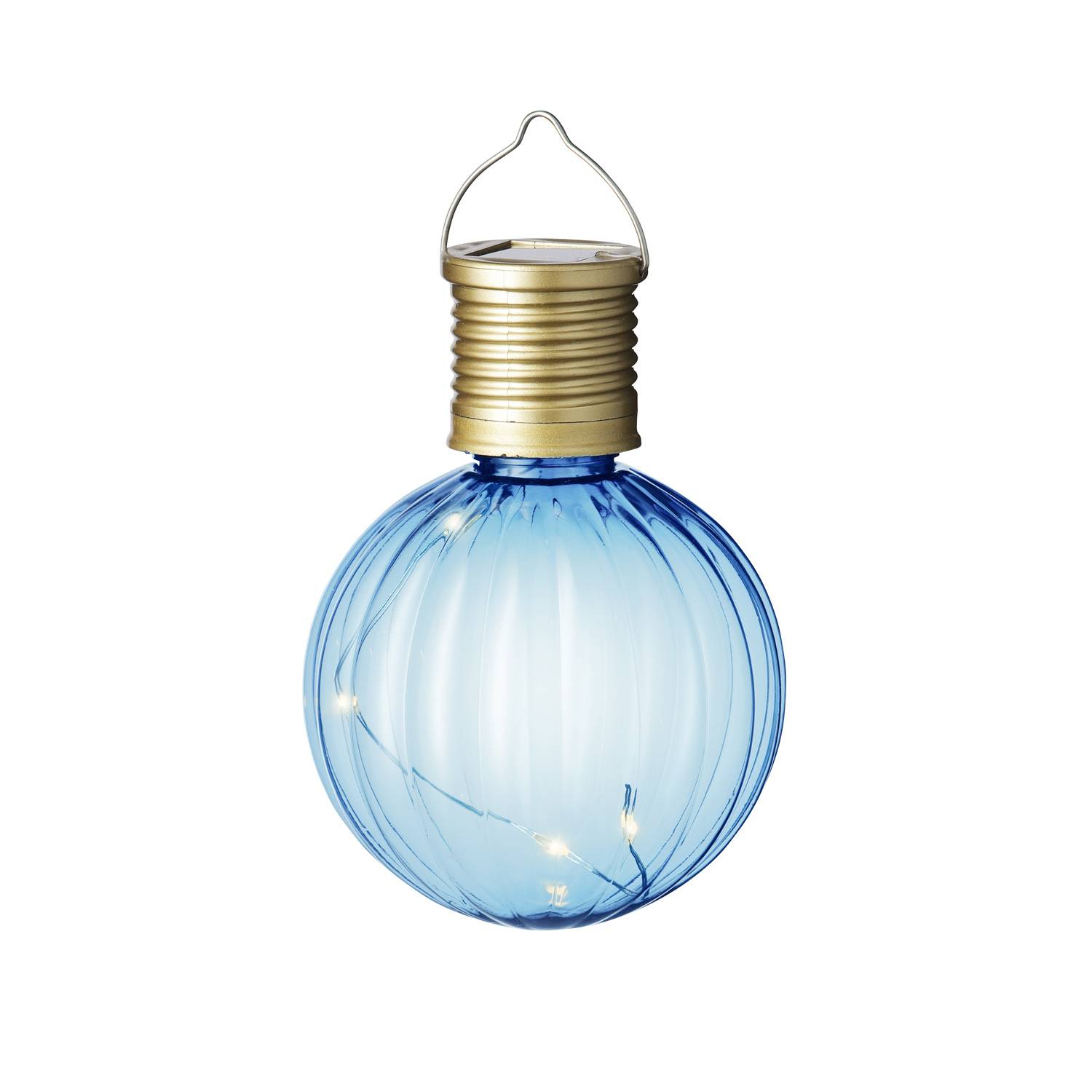 LED Solar Glühbirne Kugelleuchte Solarleuchte Terrasse Balkon Garten blau 4St.