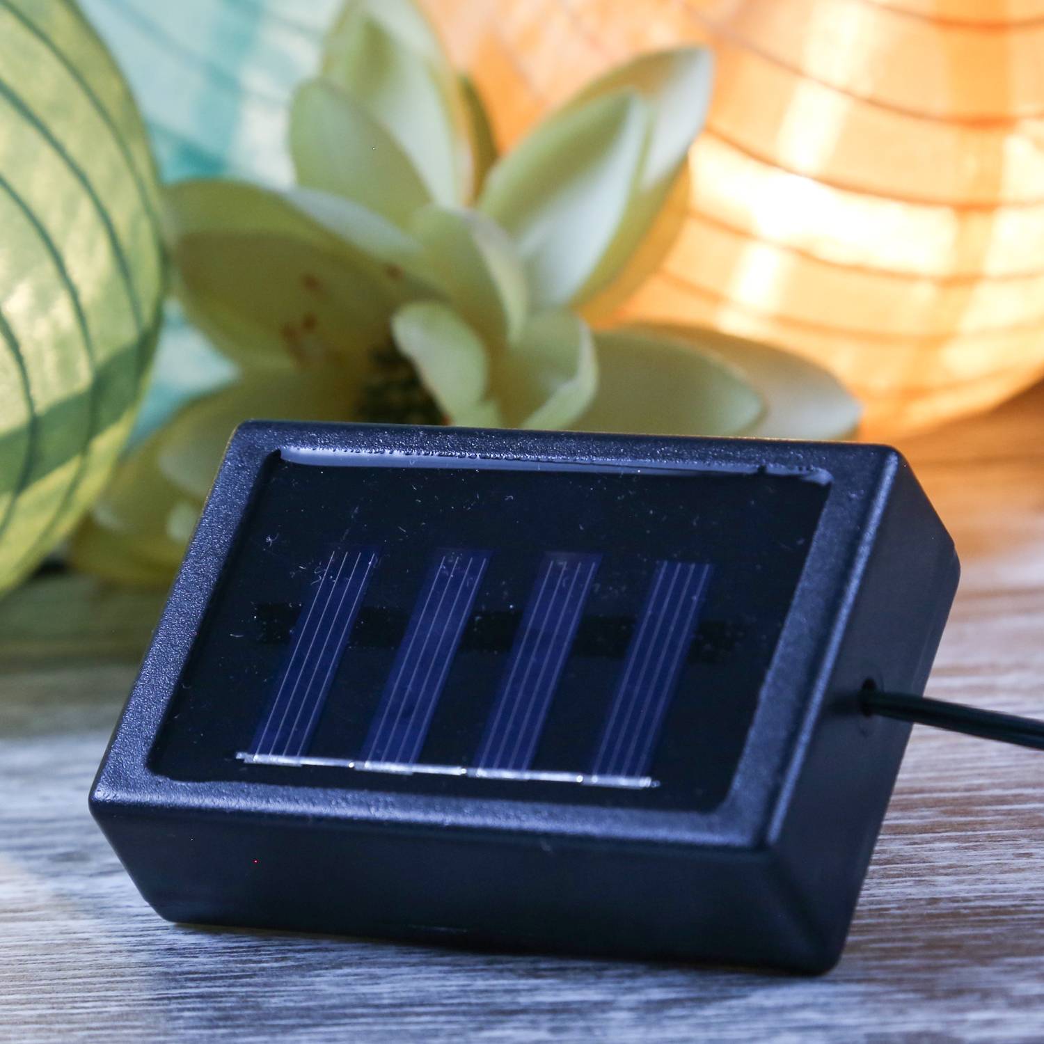 LED Solar Lichterkette 10 blaue Lampions Weltall Himmel Garten Balkon Terrasse