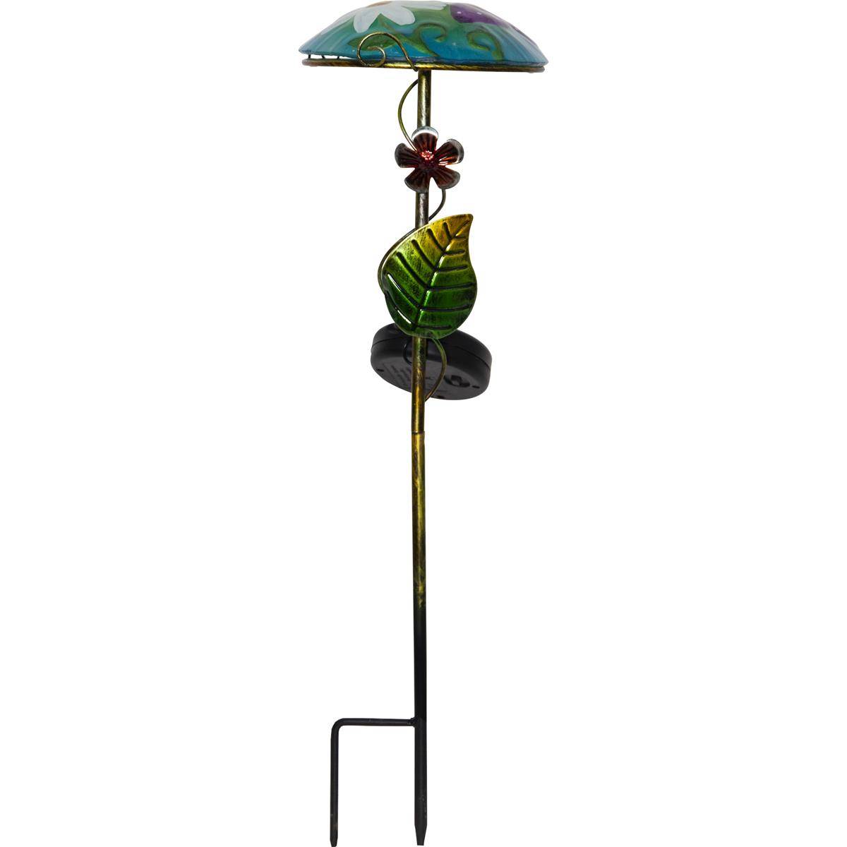 LED Solarstab Glasschirm Schmetterling bemalt Gartenstecker Gartendeko Balkon