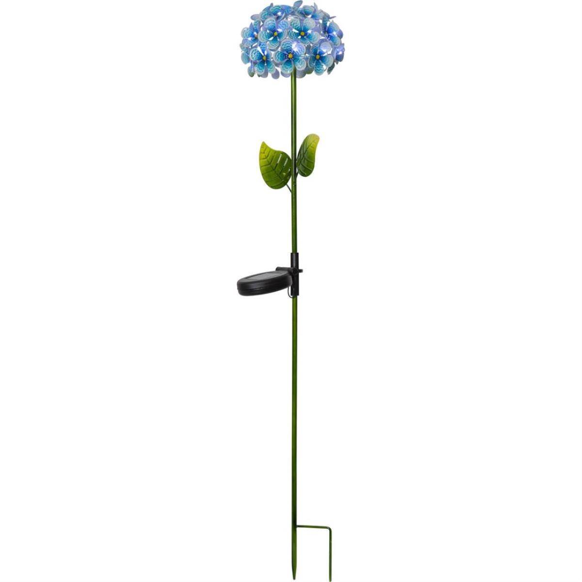 LED Solarstab Hortensie blau Gartenstecker Blume Deko Leuchte Garten Balkon Deko