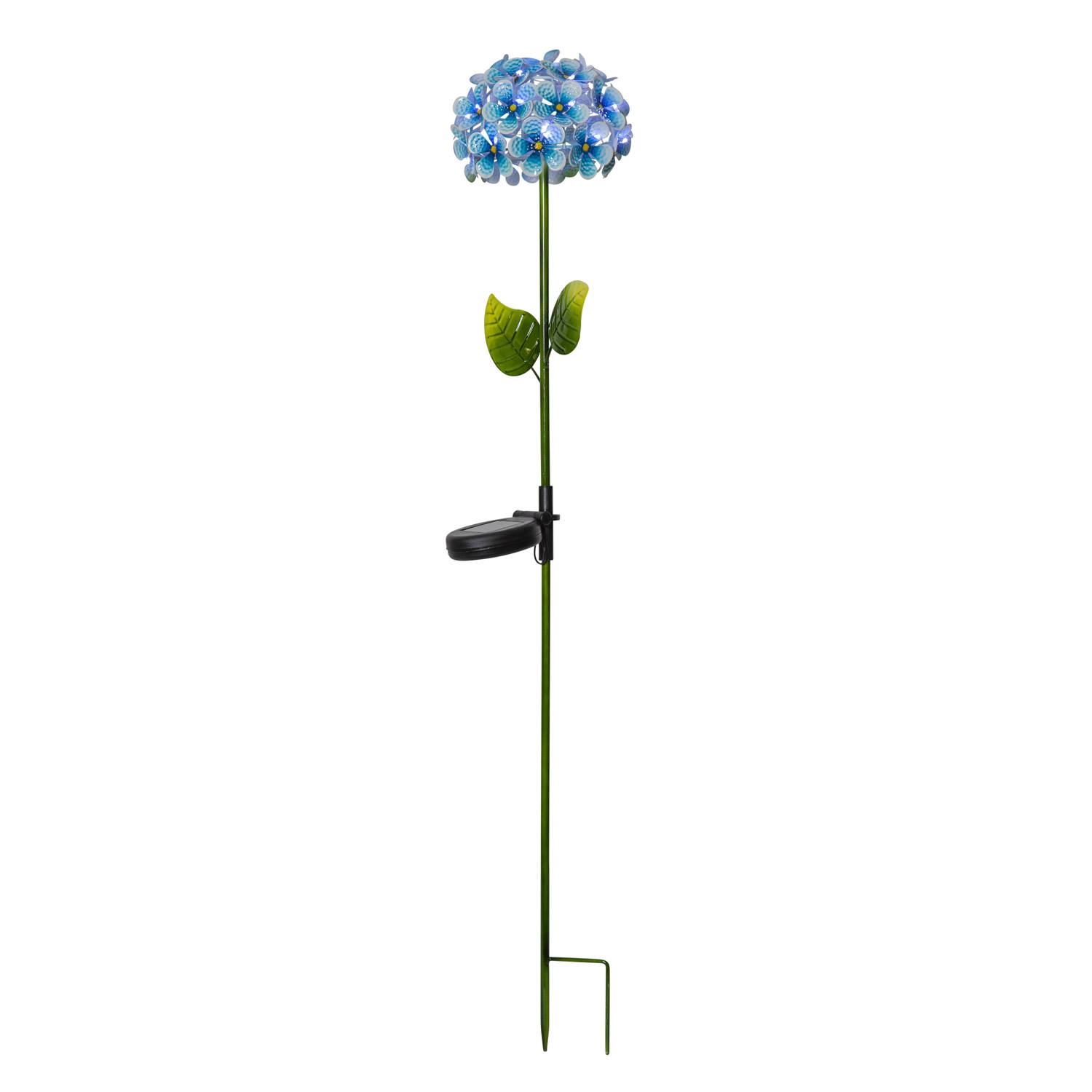 LED Solarstab Hortensie blau Gartenstecker Blume Deko Leuchte Garten Balkon Deko