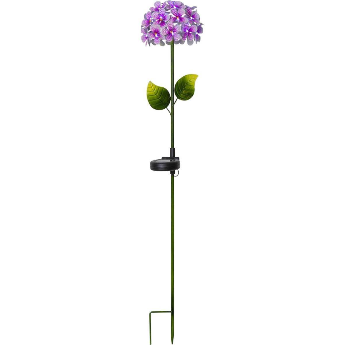 LED Solarstab Hortensie pink Gartenstecker Blume Deko Leuchte Garten Balkon Deko