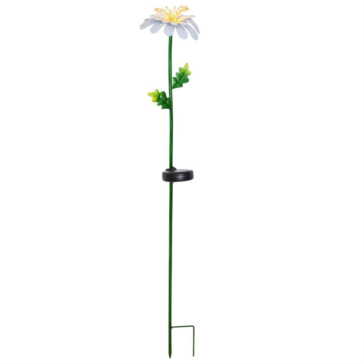 LED Solarstab Blume Gänseblümchen Pflanze Lichtsensor Garten Terasse Gartendeko