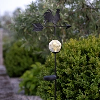 LED Solarstab Hahn mit Windrichtungspfeil H: 81cm Wetterhahn Kugel beleuchtet LED Solarstab Hahn mit Windrichtungspfeil H: 81cm Wetterhahn Kugel beleuchtet
