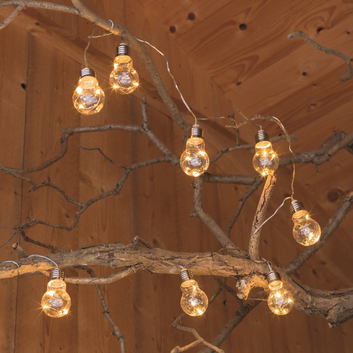 LED Solar Lichterkette 10 transparente Glühbirnen Außen Garten Balkon outdoor