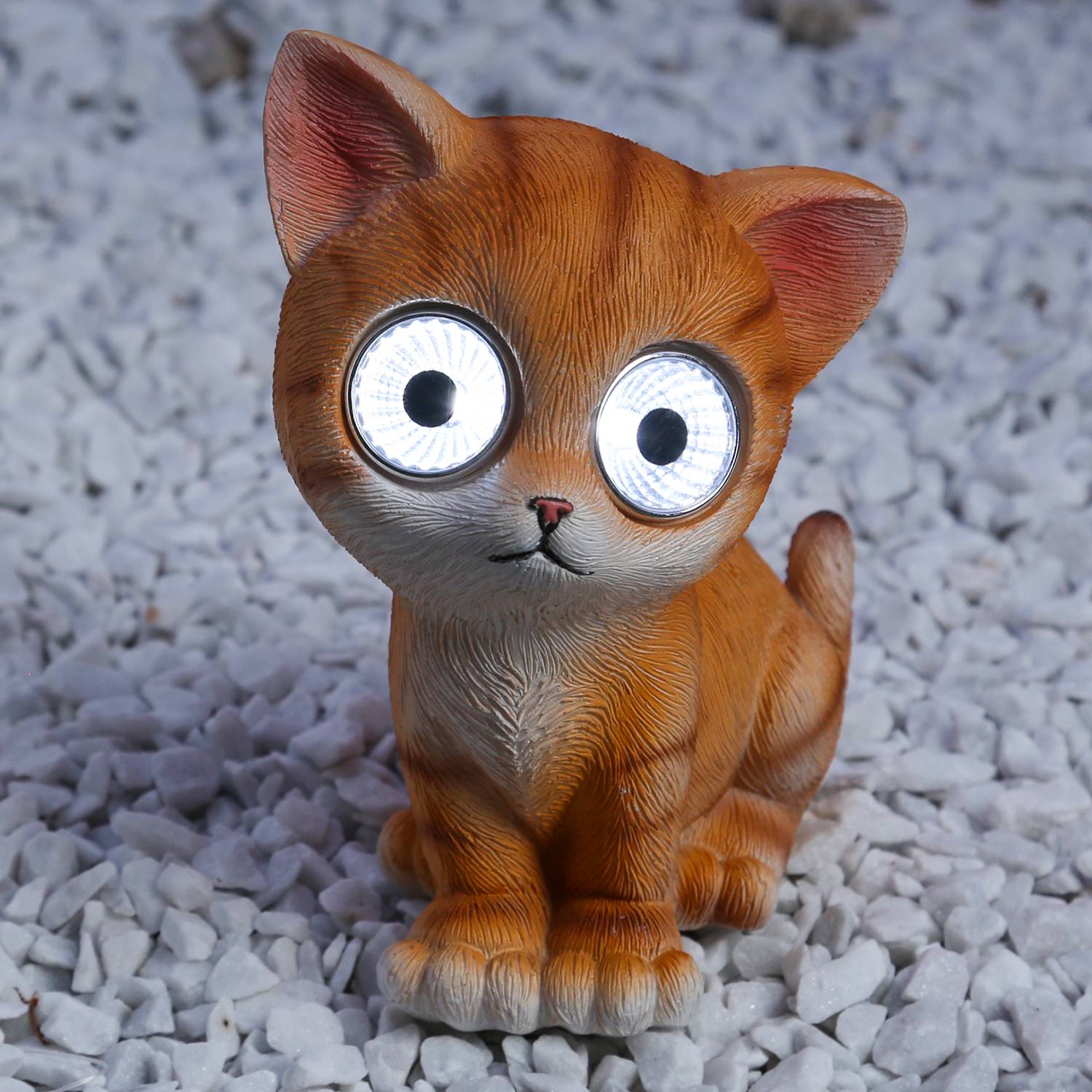 LED Solar Leuchte KATZE LILLY Gartenfigur Solarfigur Tierfigur Gartendeko H:16cm