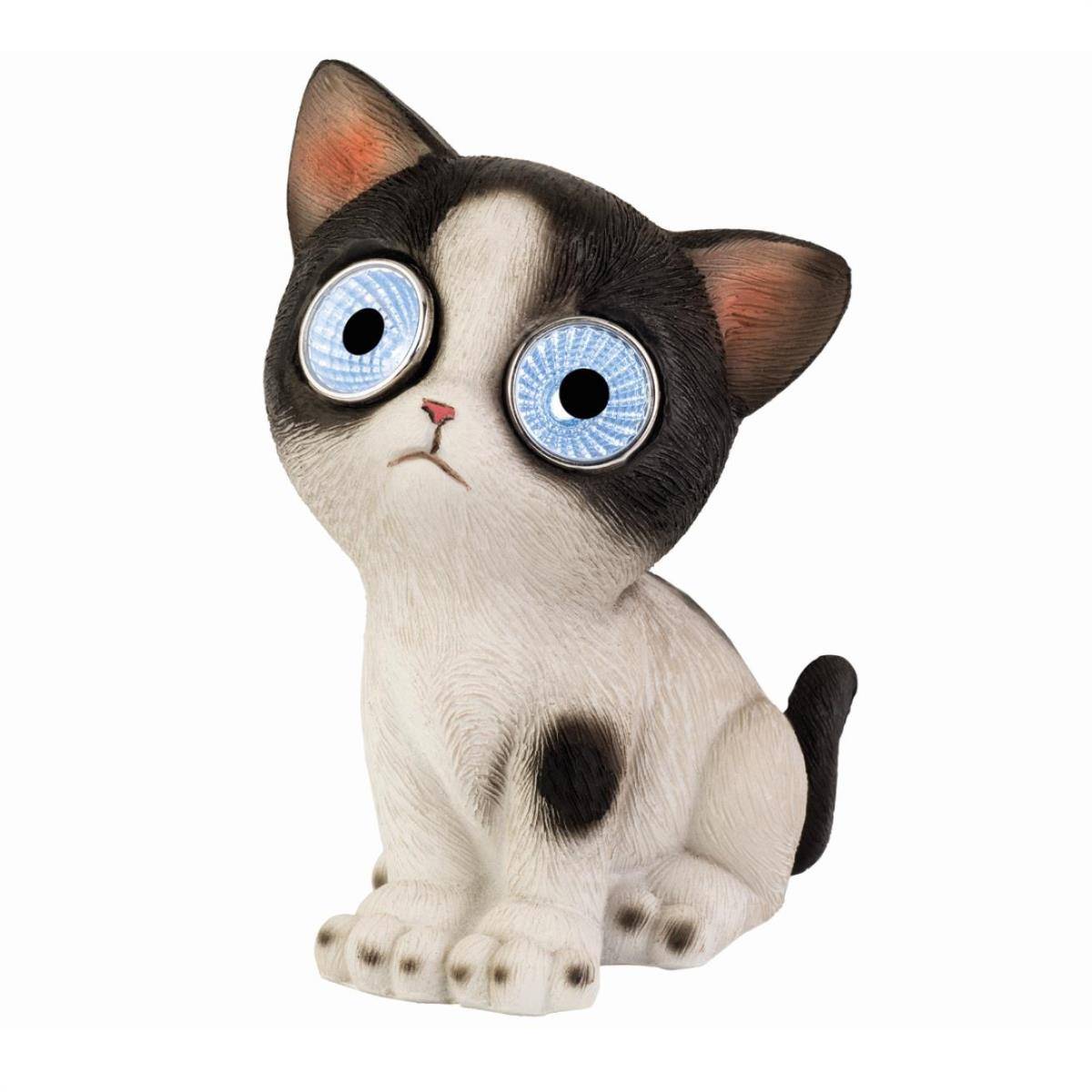 LED Solar Leuchte KATZE CHARLIE Gartenfigur Solarfigur Tierfigur Gartendeko 16cm