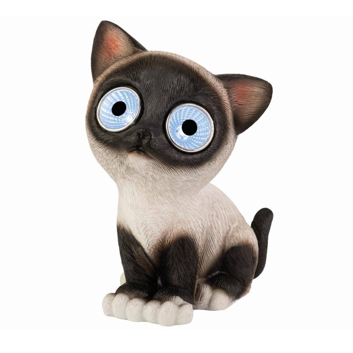 LED Solar Leuchte KATZE BELLA Gartenfigur Solarfigur Tierfigur Gartendeko H:16cm