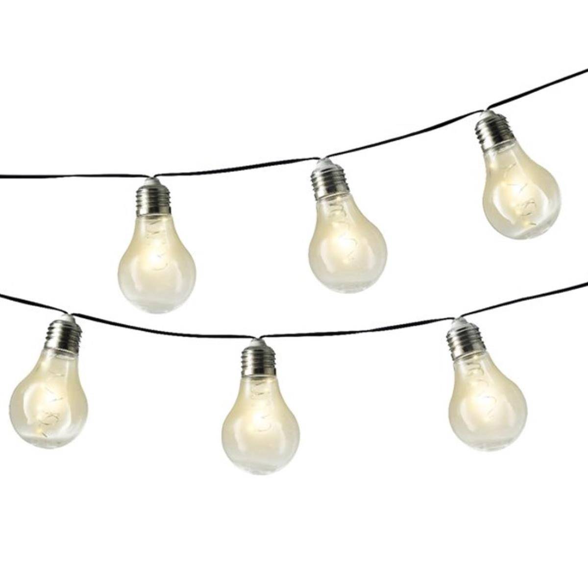 LED Solar Lichterkette 10 transparente Glühbirne Garten Retro Gartendeko Balkon