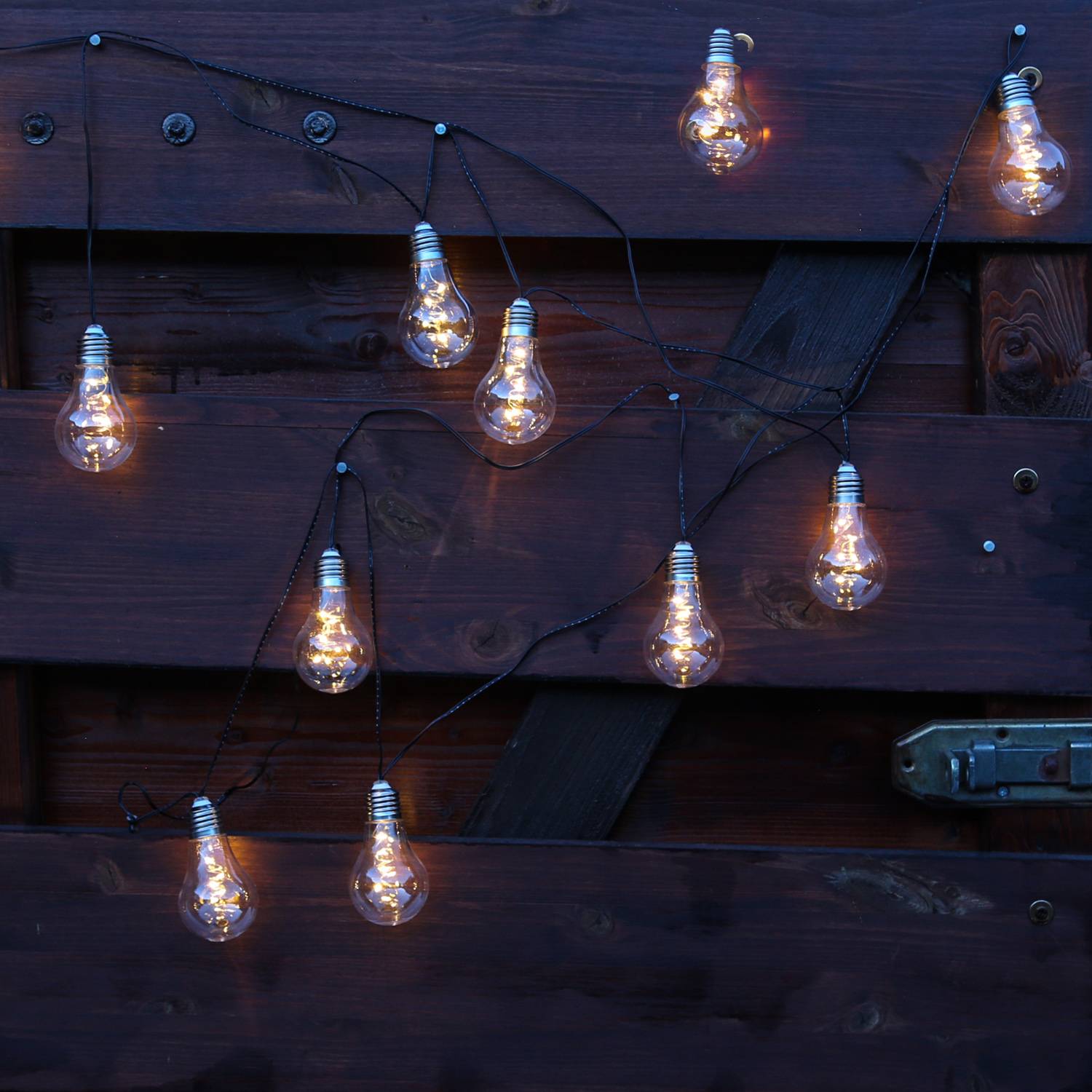 LED Solar Lichterkette 10 transparente Glühbirne Garten Retro Gartendeko Balkon