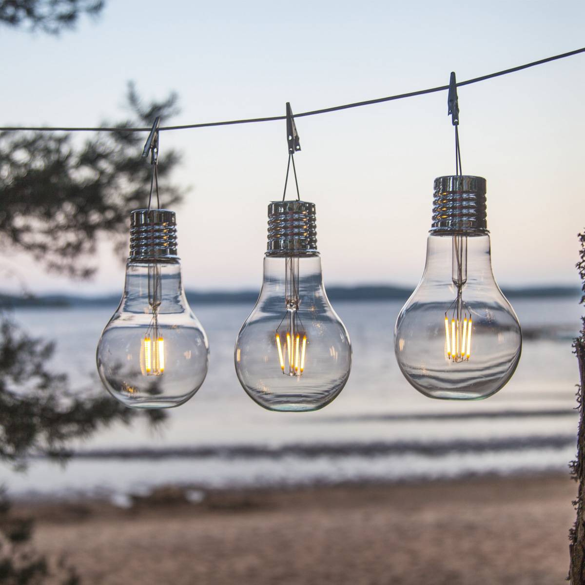 LED Solar XL Glühbirne Solarleuchte Garten Terrasse Balkon stehend hängend 10St.