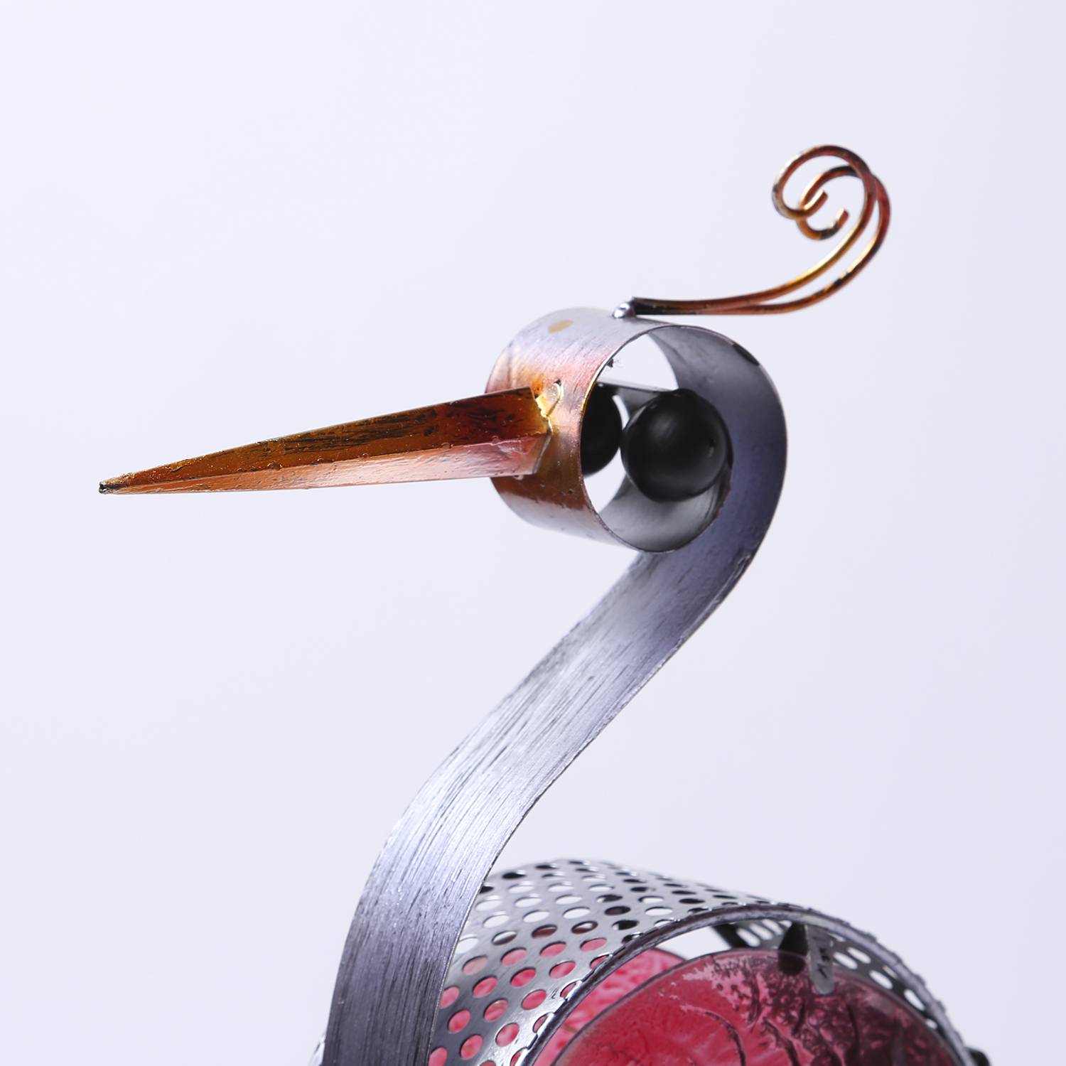 LED Paradiesvogel Gartenfigur Solarleuchte Metall Sensor Gartendeko Terrasse