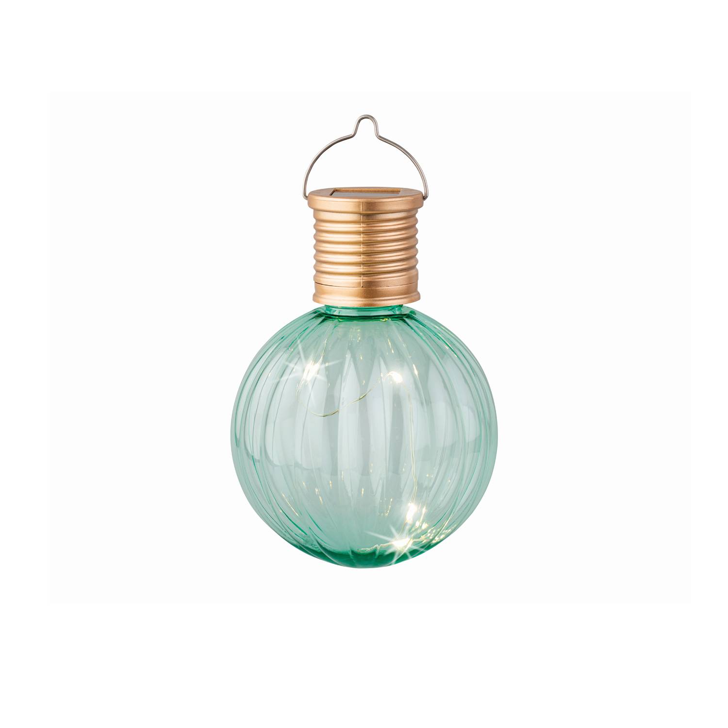 LED Solar Glühbirne Kugelleuchte Solarleuchte Terrasse Balkon Gartendeko türkis