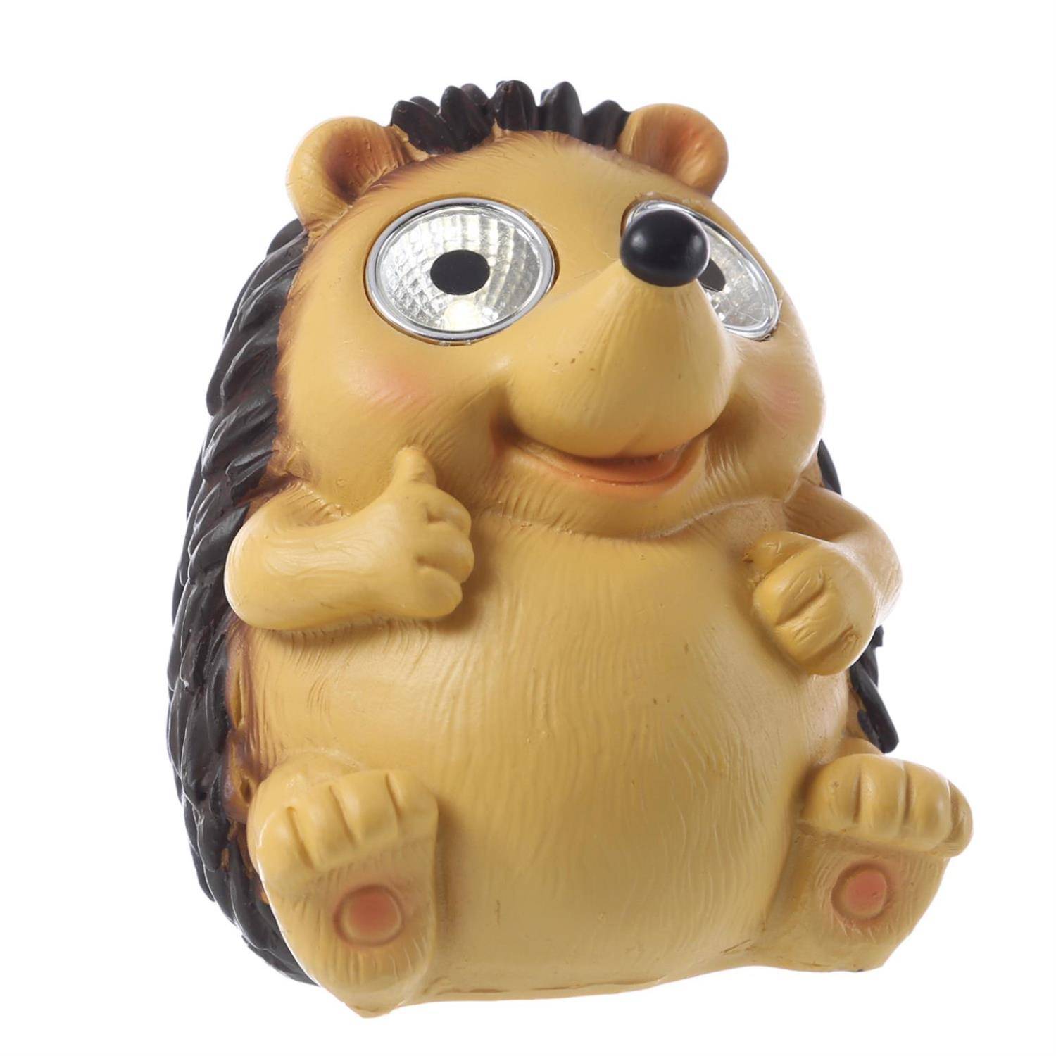 LED Solar Igel SONIC Gartenfigur warmweiß braun Solarleuchte Dekoleuchte Garten