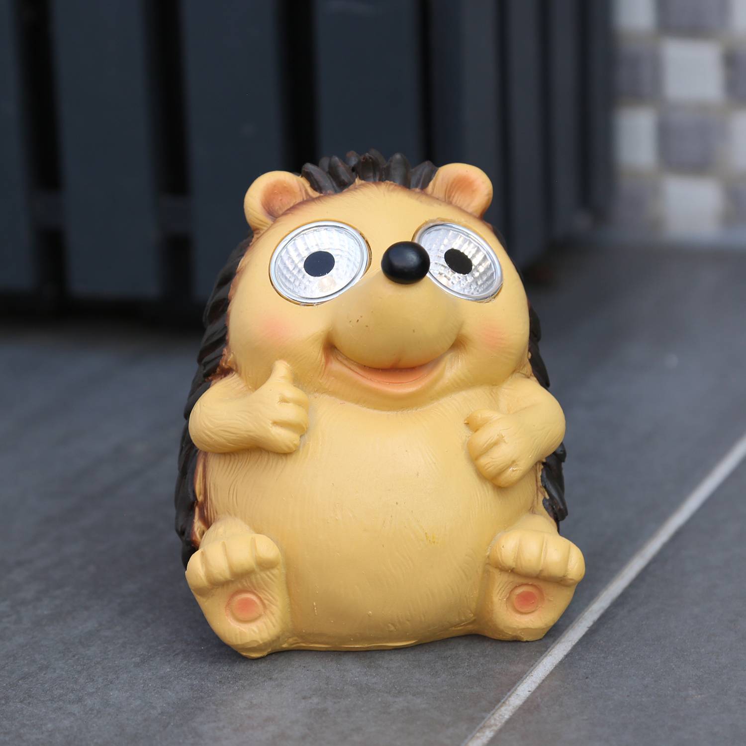 LED Solar Igel SONIC Gartenfigur warmweiß braun Solarleuchte Dekoleuchte Garten