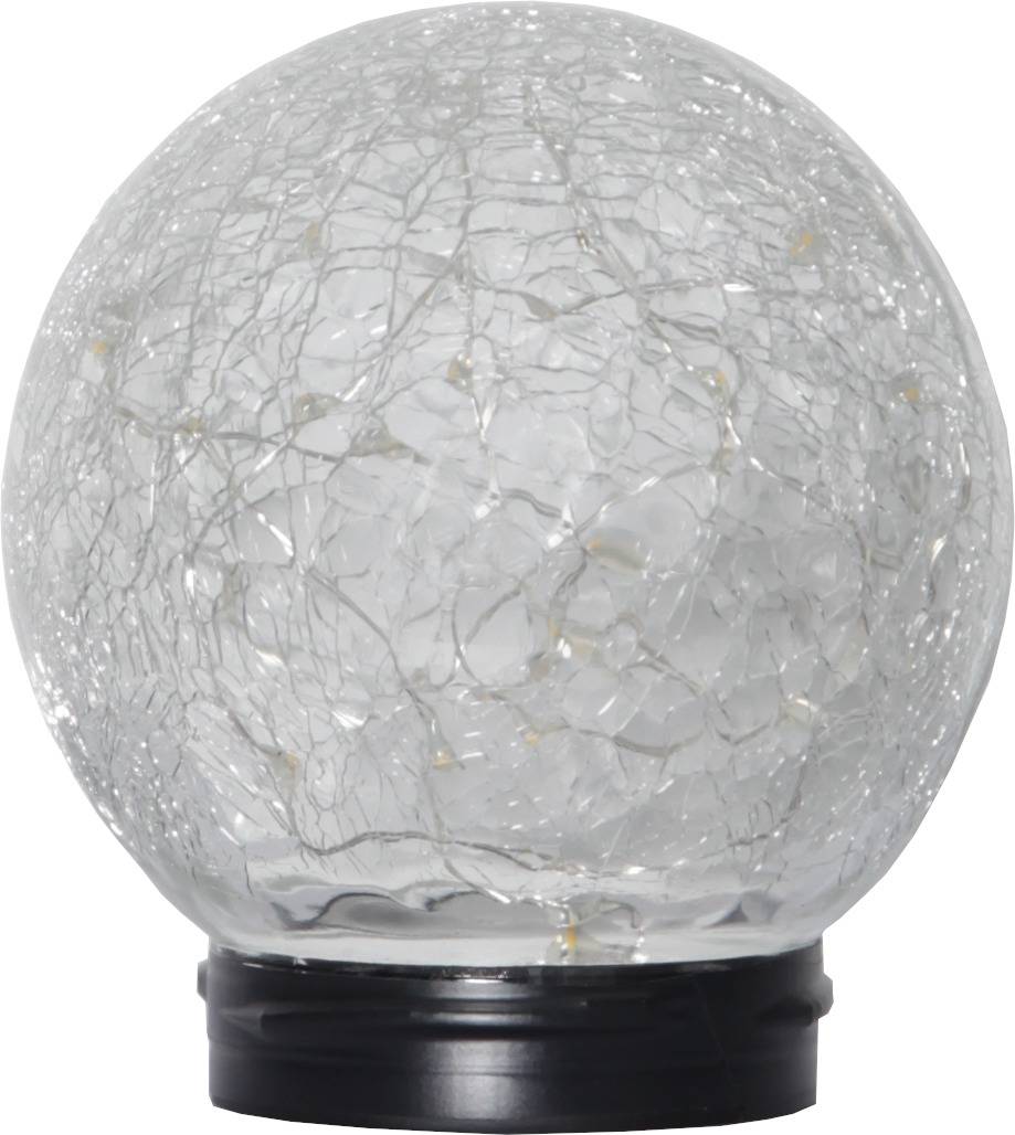 LED Solar Leuchte Kugel Bruchglas Optik Draht Lichterkette Tischleuchte Garten
