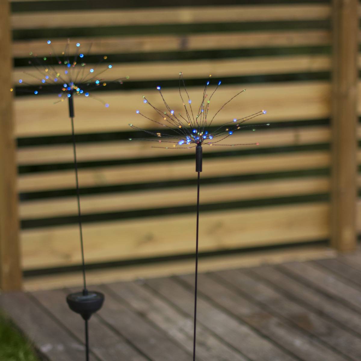 LED Solarstab FEUERWERK Gartendeko Gartenstecker H: 100cm Dämmerungssensor