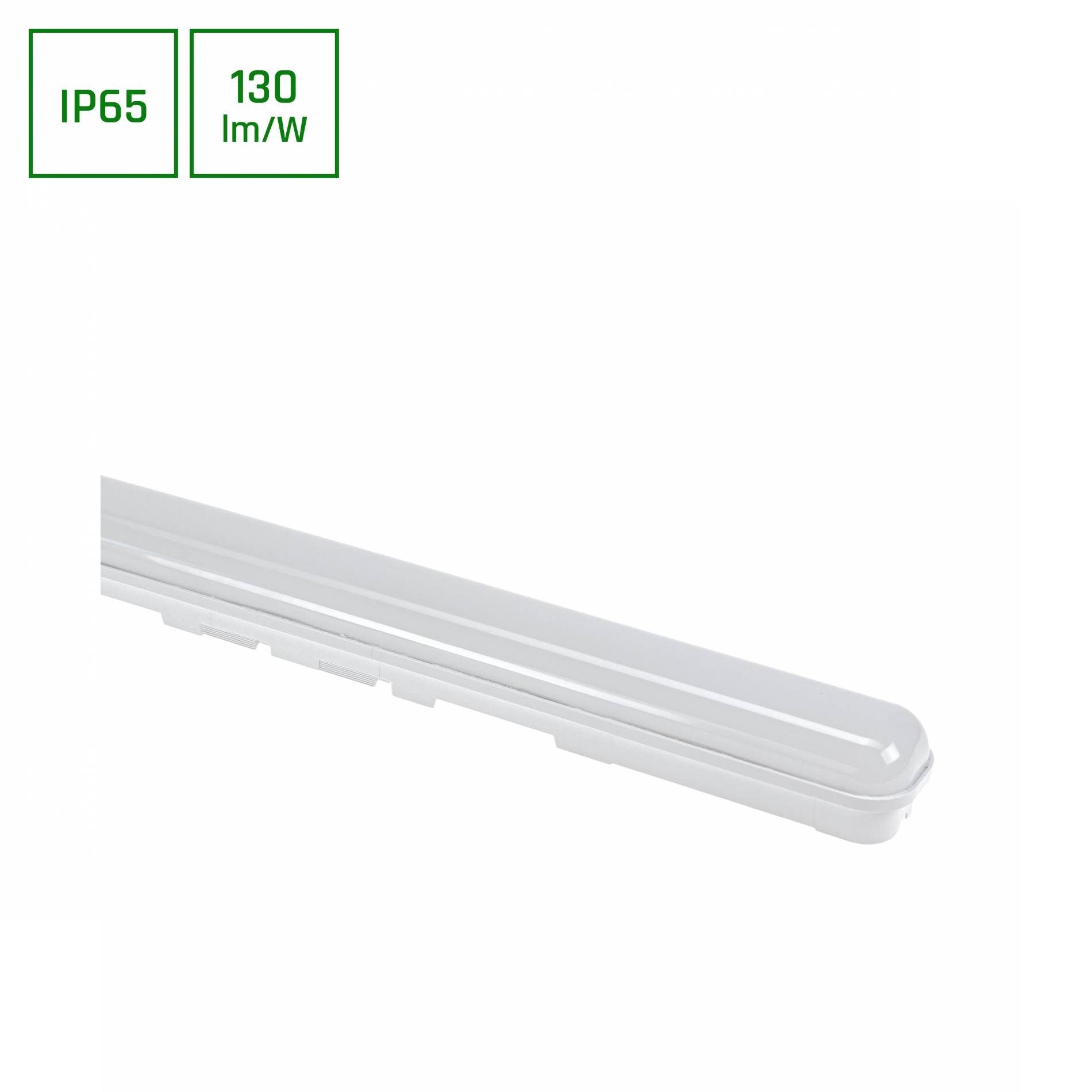 Spectrum LED LIMEA GO HERMETIC 25W 60cm Feuchtraumleuchte 3250 lm Wannenleuchte IP65 weiß IK07 Kaltweiß 6000K