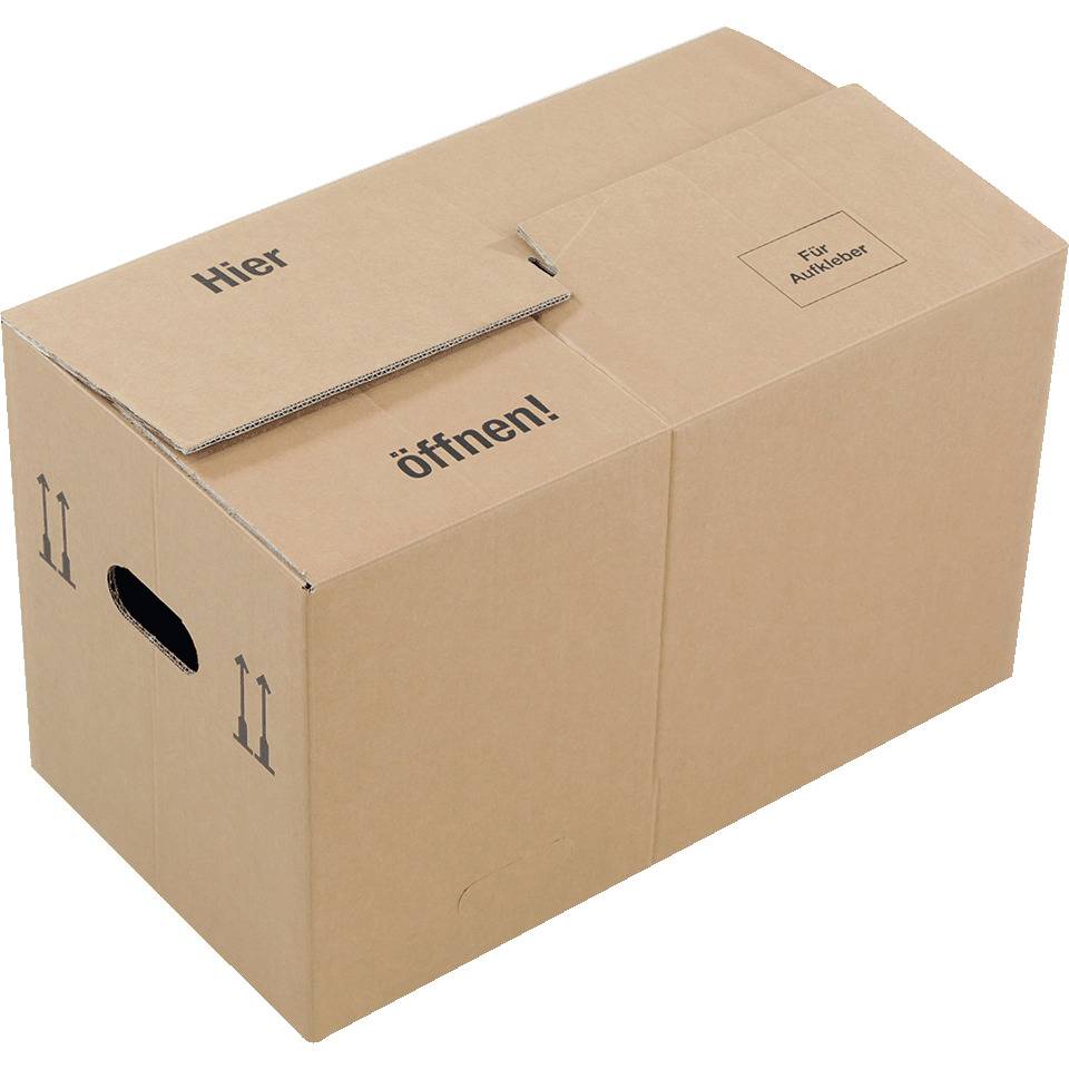 Umzugskarton, 2-wellig, braun, Wellpappe, 650x350x370mm, 10 Stück /VE