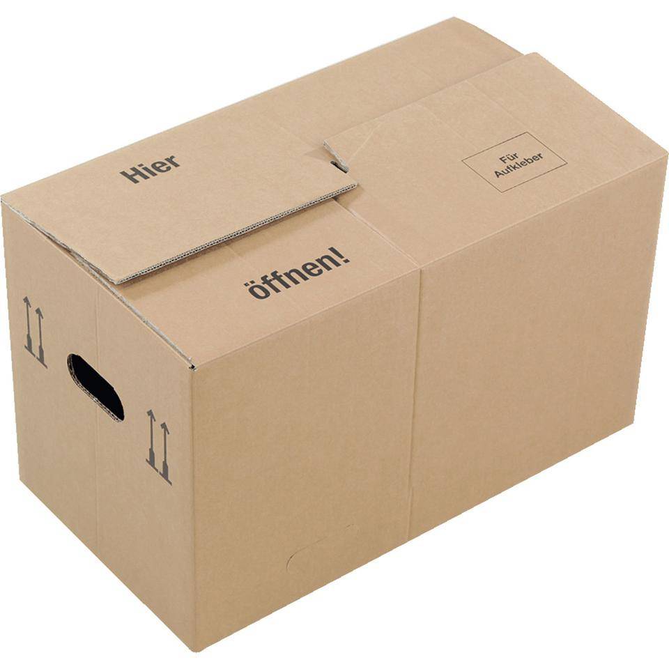 Umzugskarton, 2-wellig, braun, Wellpappe, 650x350x370mm, 10 Stück /VE