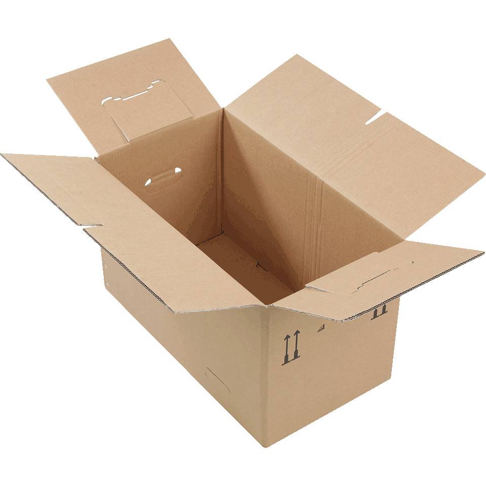 Umzugskarton, 2-wellig, braun, Wellpappe, 650x350x370mm, 10 Stück /VE