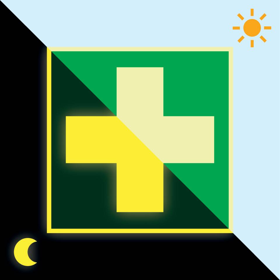 PERMALIGHT® power Rettungszeichen Erste Hilfe, ASR/ISO, Aluminium, 200x200mm