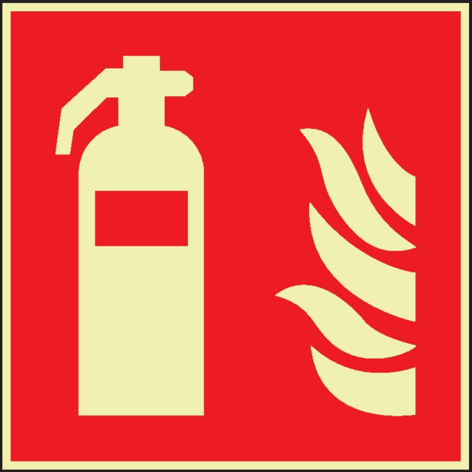 PERMALIGHT® power langnachleuchtend Brandschutzzeichen Feuerlöscher, ASR/ISO, Kunststoff, 300x300mm