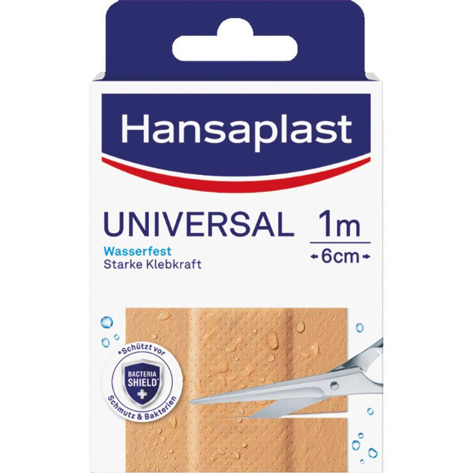 Hansaplast® Universal Pflaster, atmungsaktiv, wasser- und schmutzabweisend, 6cmx1m