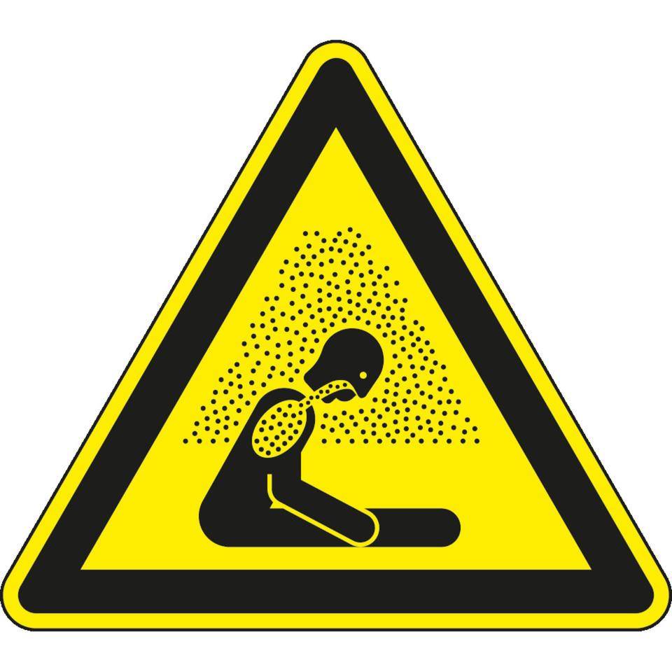 Warnschild Warnung vor Erstickungsgefahr, ISO, Kunststoff, SL 200mm, DIN EN ISO 7010