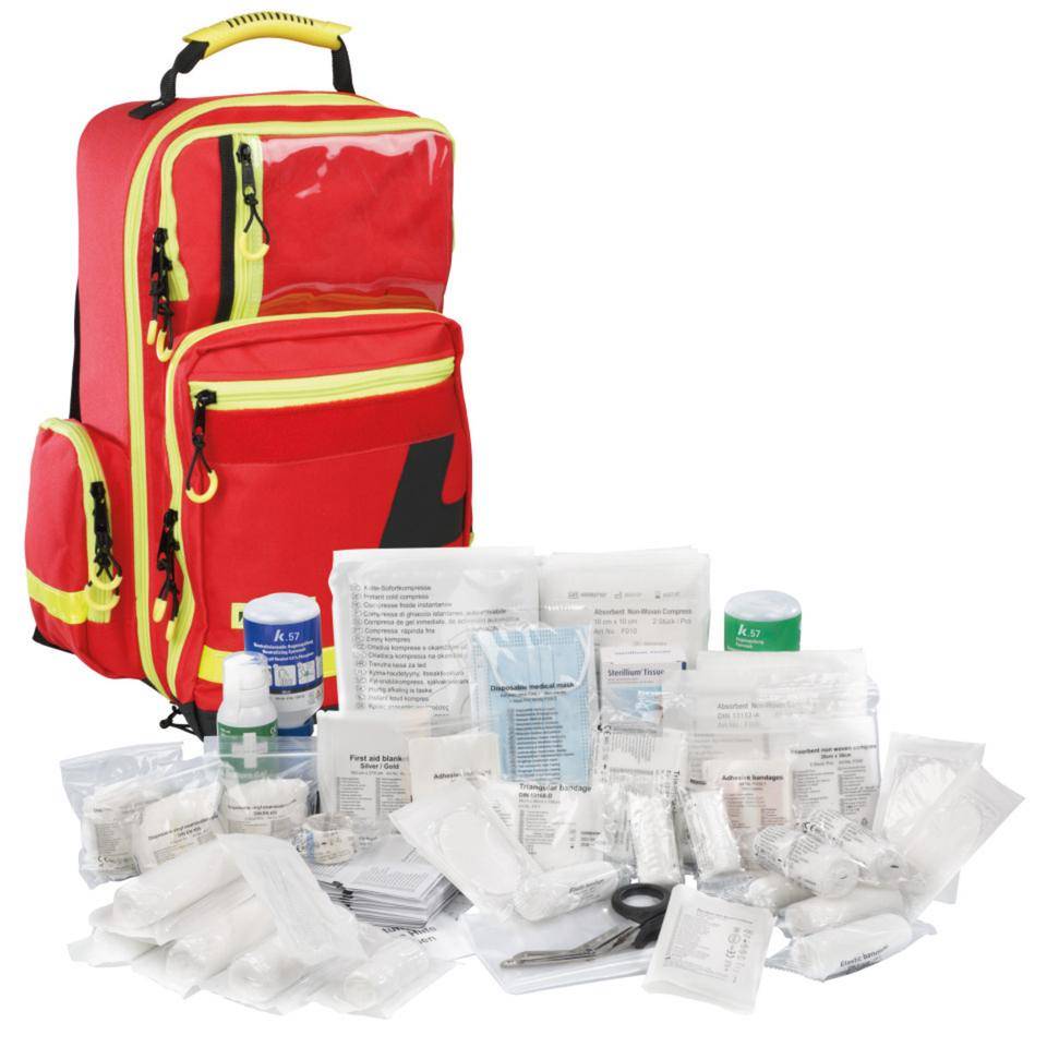 Erste-Hilfe-Rucksack PRO,K.57 Füllung ASR A4.3 plus Ausstattung Labor/Chemie