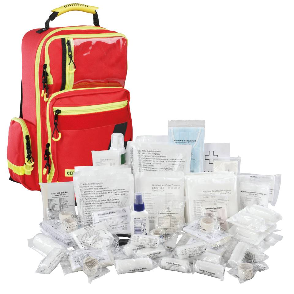 Erste-Hilfe-Rucksack PRO,K.57 Füllung ASR A4.3 plus Ausstatt. Nahrungsmittelind.