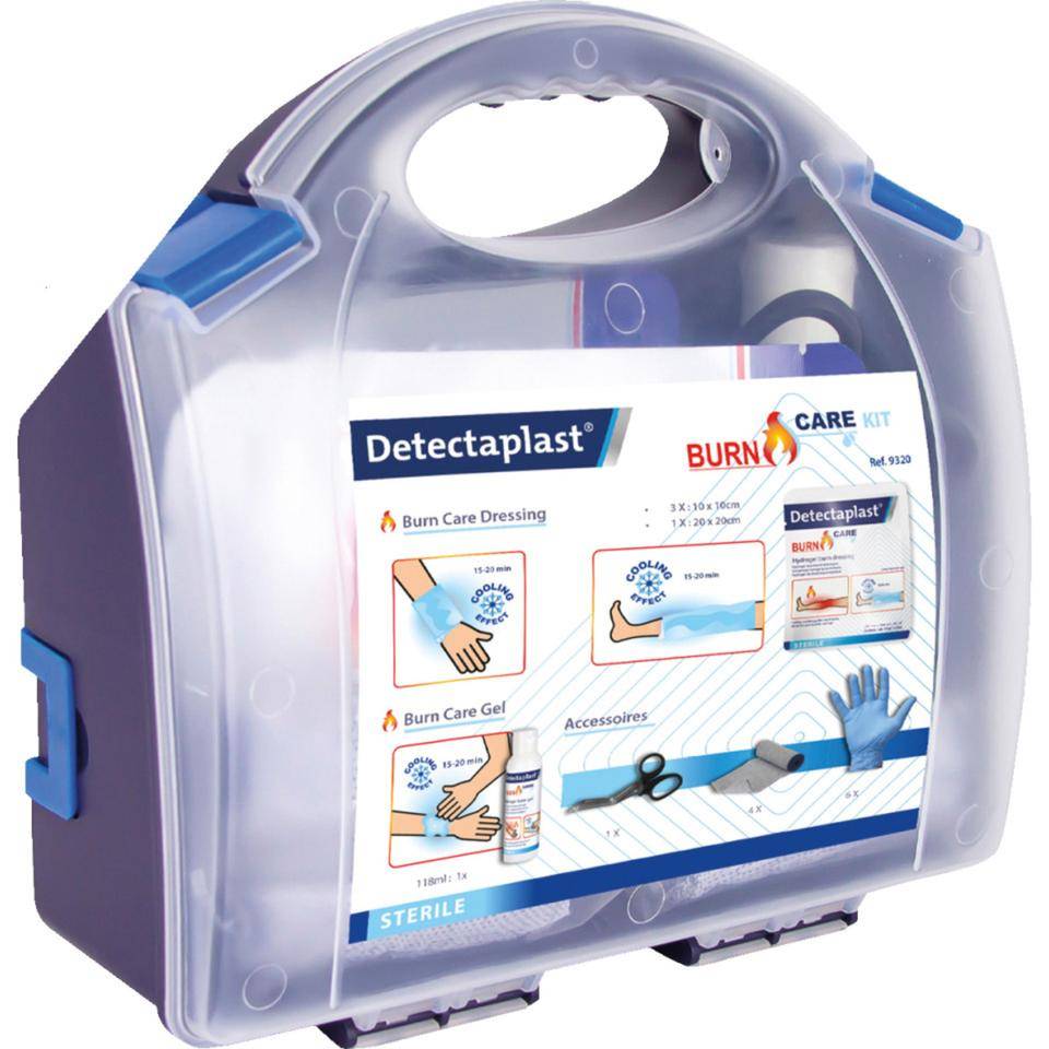 Detectaplast®Erste-Hilfe-Koffer Verbrennungen, enthält Hydrogel u.Brandwundenpads