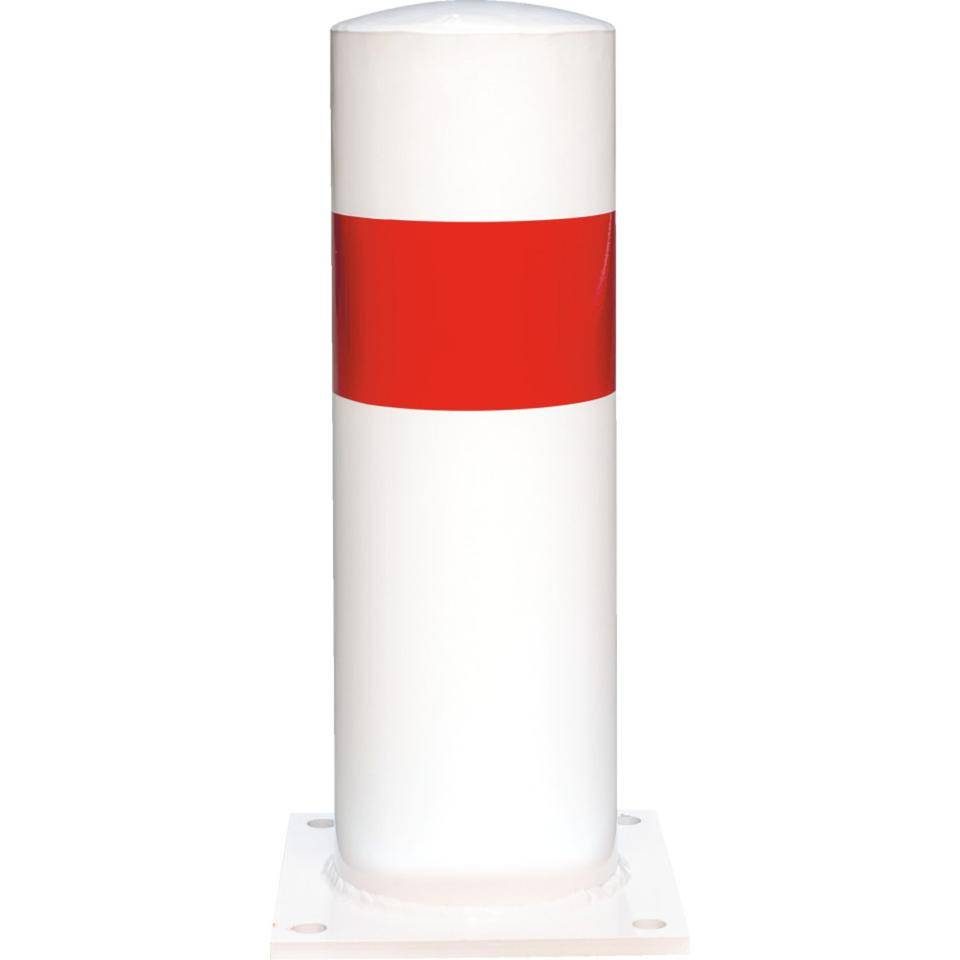K.57 Schutzpfosten XXL, zum dübeln, rot/weiß, Stahl, pulverbeschichtet, Ø 159mm, 500mm