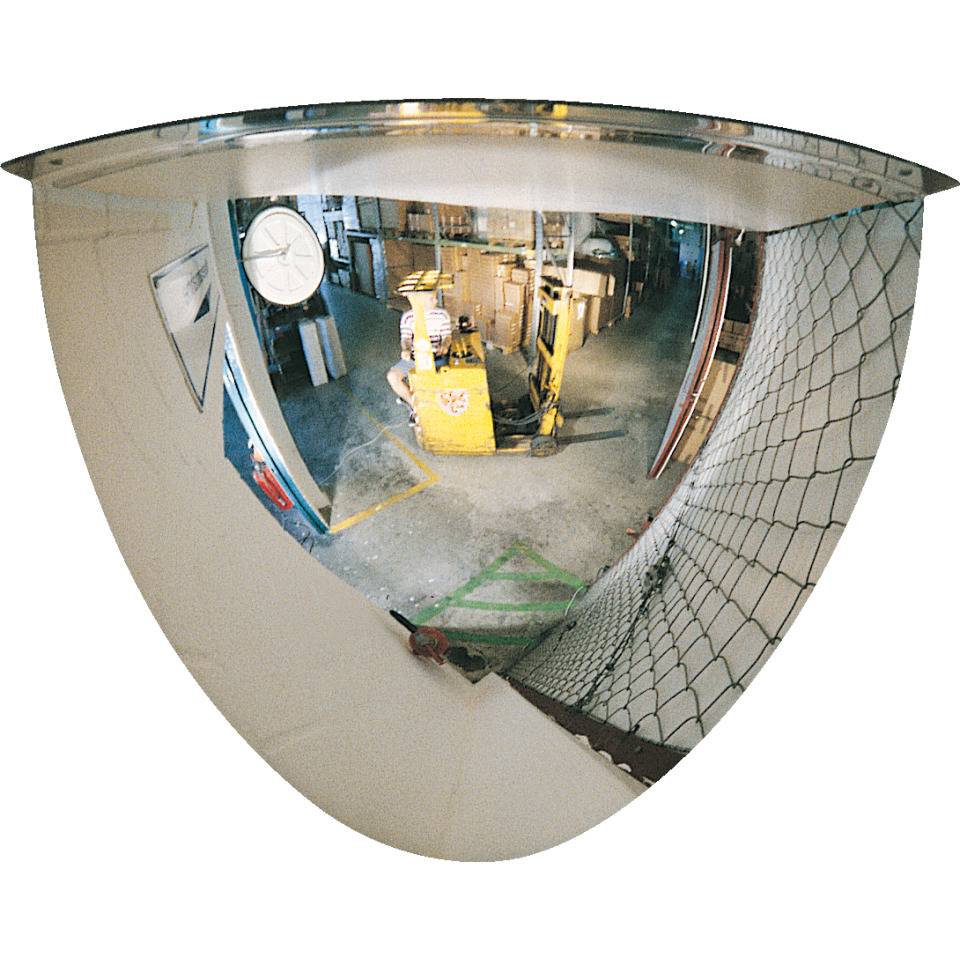 90°-Spiegel, zur Wandbefestigung, Acrylglas, gewölbt, schlagfest, 1/4 Ø 600mm