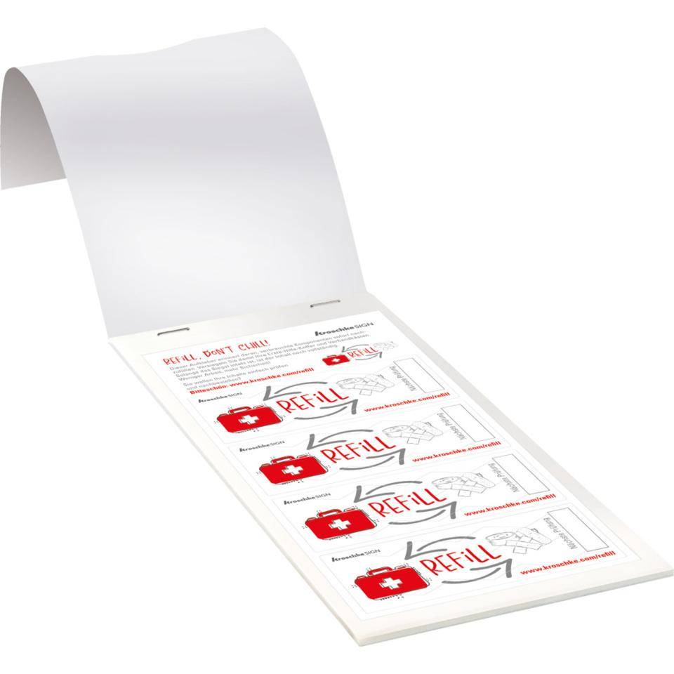 Sicherheitssiegel Refill Erste Hilfe, deutsch, Haftpapier, permanent , 30x70mm, 24/Heft
