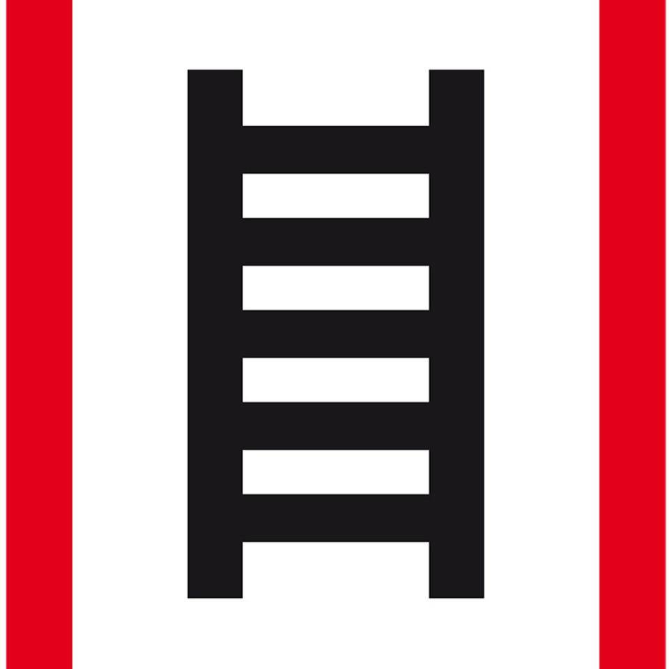Feuerwehrschild Stelle zum Anleitern, DIN 4066, Folie, selbstklebend, 200x250mm