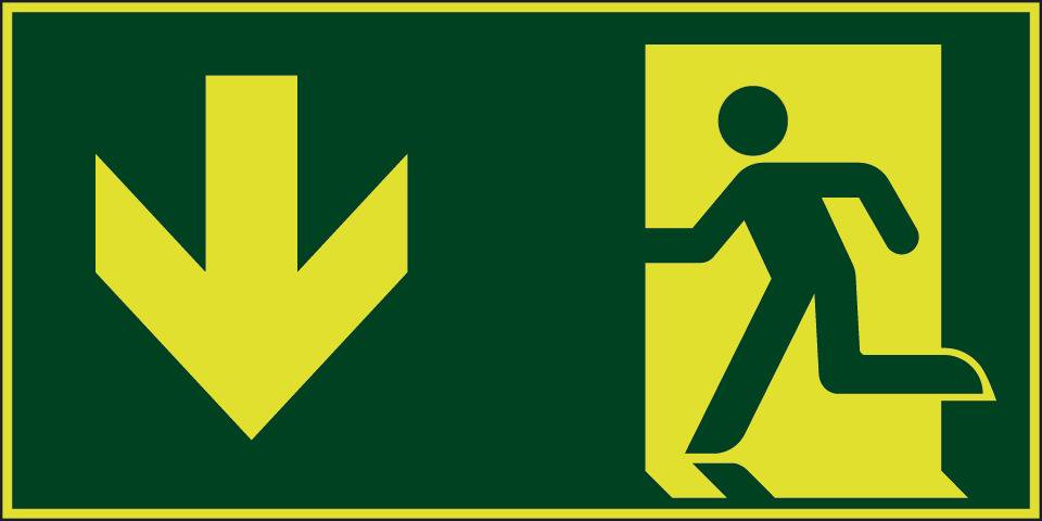 PERMALIGHT® power langnachleuchtend Rettungszeichen Notausgang, ASR/ISO, Kunststoff, 300x150mm