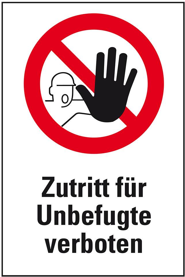 Verbots-Kombischild Zutritt für Unbefugte verboten, ASR/DIN, Aluminium, 300x400mm