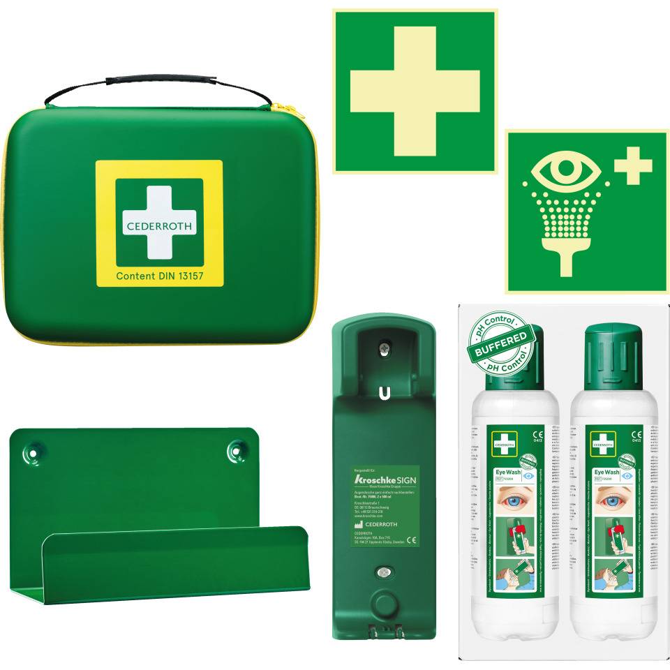 Vorteils-Set CEDERROTH Erste-Hilfe Kit Large, mit Wandhalterungen