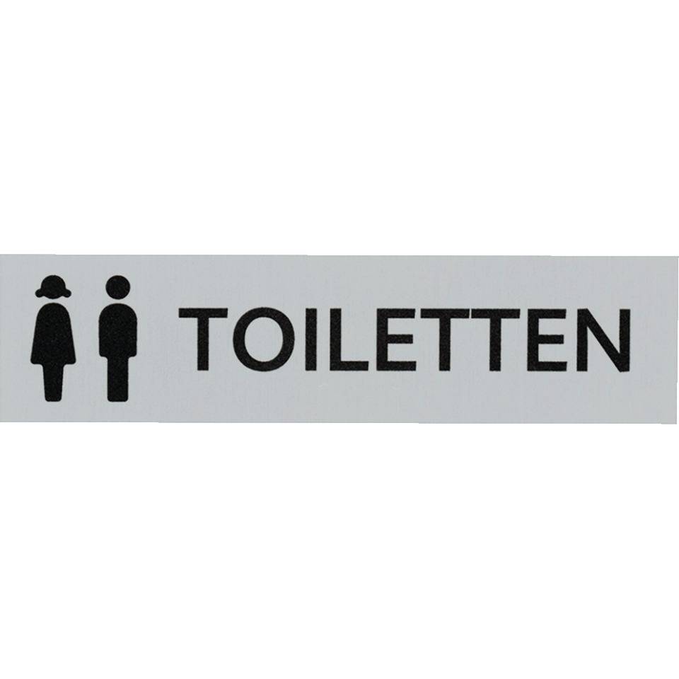Kombi-Türschild Damen/Herren Toiletten,Pikto/Text,Aluminium,selbstkl.,160x40mm