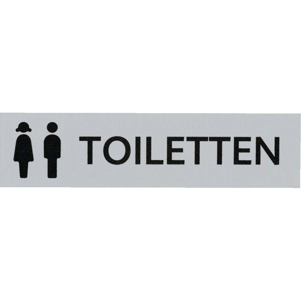 Kombi-Türschild Damen/Herren Toiletten,Pikto/Text,Aluminium,selbsklebend,160x40mm