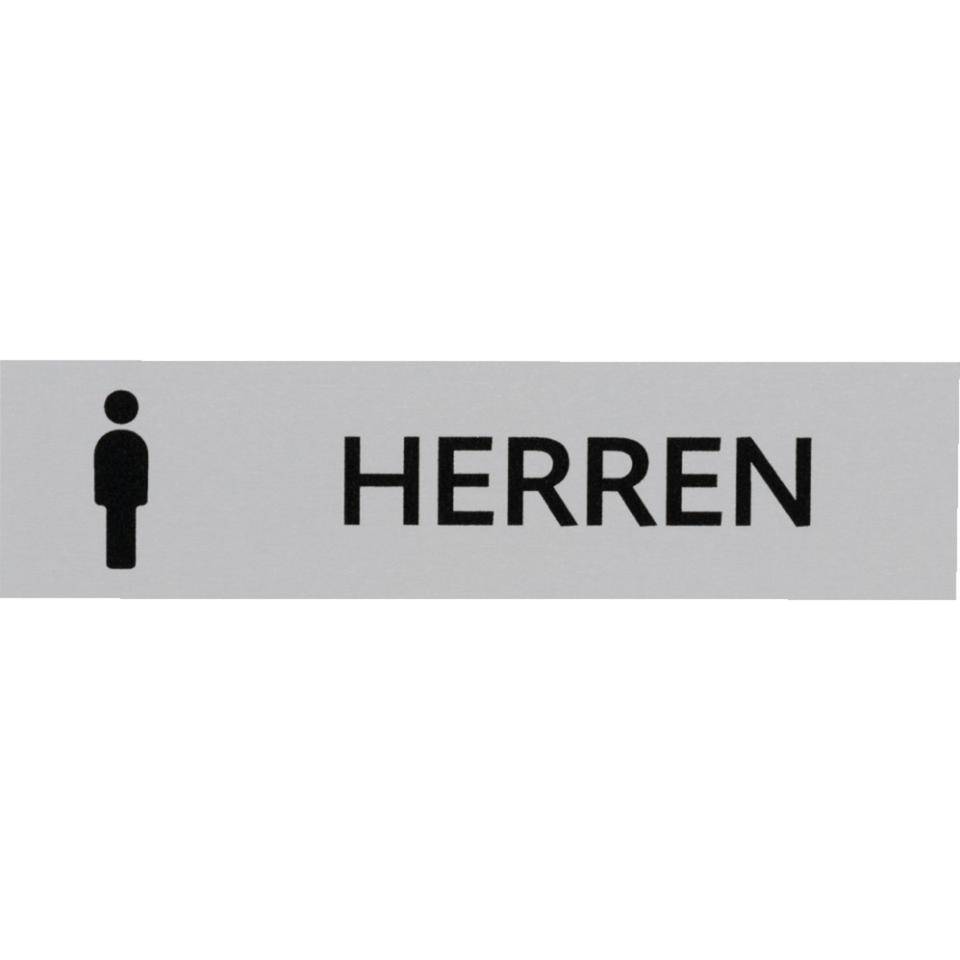 Kombi-Türschild Herren Toiletten, Pikto/Text, Aluminium, selbstklebend, 160x40mm